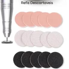 Broca Disco + Refis Gramaturas 100/180/240 para unhas e Pedicure Spa dos Pés