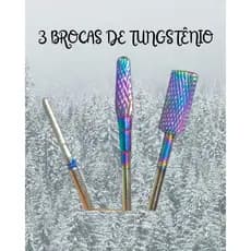 Kit 3 Brocas de Tungstênio Premium para Unhas de Gel