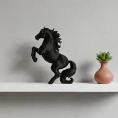 Escultura de Cavalo em PLA | Decoração Moderna em Impressão 3D | Cavalo Elegante para Sala, Escritório e Presente