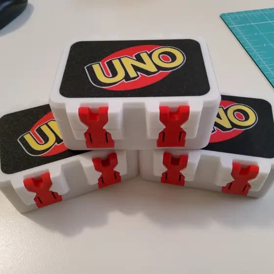 Caixa para Baralho UNO Personalizada | Estojo Porta Cartas c/ Trava (Impressão 3D PLA) | Proteção Máxima e Organização