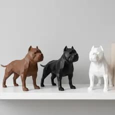 Estátua American Bully Decorativa em PLA 10 cm | Cachorro 3D Moderno | Decoração Pet para Casa e Escritório