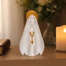 Imagem Nossa Senhora Aparecida 13cm Decorativa Católica Com Terço Presente Fé e Devoção Paz Proteção Espiritualidade