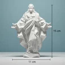 Jesus Cristo Estátua Religiosa (15cmx11cm) Escultura Decorativa 3D Moderna para Quarto, Sala, Altar e Presente Especial