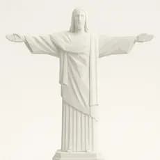 Escultura Cristo Redentor em PLA Premium Branca | Arte Sacra Moderna Decorativa | Presente Religioso Cristão