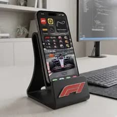 Suporte Celular Formula 1 F1 De Mesa PLA 13,5cm Apoio Porta Smartphone Decoração Setup Gamer Premium Corrida
