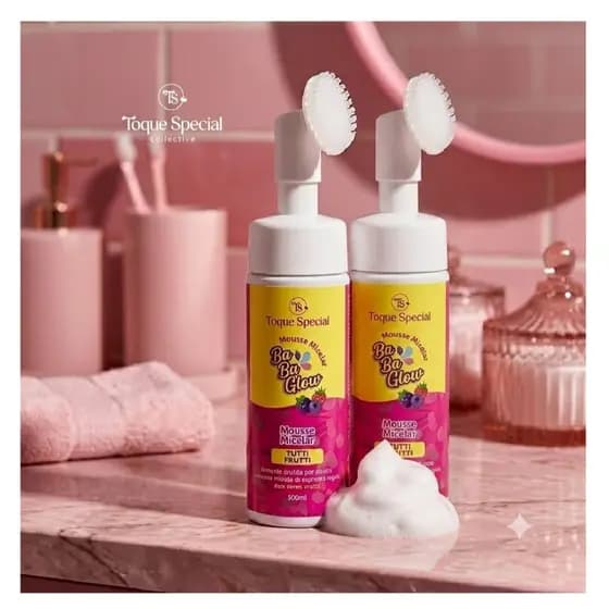 sabonete facial Mousse Micelar Cheirinho de Chiclete Babasoul Tutti Frutti - uva Toque special