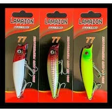 Kit C/3 Isca Artificial Meia Água 7,7cm 7gr Estilo Brava 77