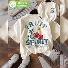 Camisa Camiseta Cristã Fruit Of The Spirit T-Shirt Feminina em Algodão Religiosa Vintage