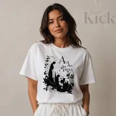 Camisa Camiseta Cristã Ave Ave Maria T-Shirt Feminina Religiosa 100% Algodão