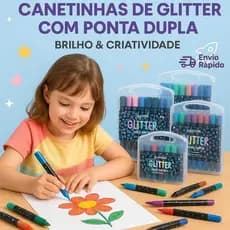 Caneta Marcadora Glitter Dupla Ponta 96/72/48/24/ Cores Arte Escola Planner Desenho Marcador Metálico Brilhante