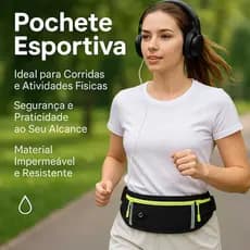 Pochete Esportiva Corrida Caminhada Bike Porta Celular Impermeável Slim Unissex Bolsa Cintura Multifuncional  Esporte