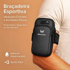 Braçadeira Fitness Esportiva C/ Suporte de Celular Unissex Pochete Impermeável Bolsa De Braço Para Celular