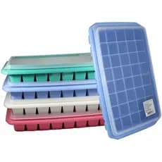 Forma Porta Gelo Com Tampa 40 Cubos Bandeja Grande Plástico Plasnorthon