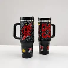 Garrafa Copo Térmico Temático de Time 1200ml com Canudo Personalizado