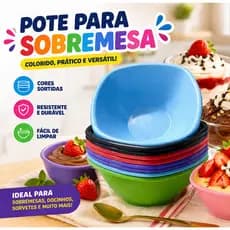 Kit 10 Potes Plásticos 300ml Sobremesa Açaí Sorvete Festa Uso Alimentar