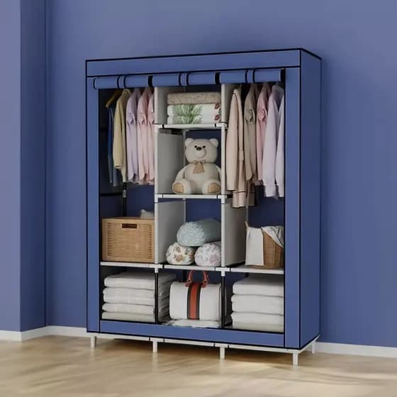 Guarda Roupa Dobrável Organizador De Roupas Portátil com Ziper Armário de Roupa Multifuncional