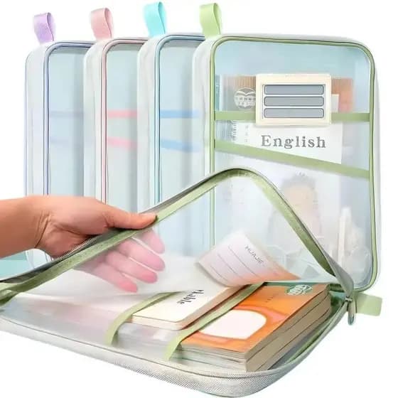 Pasta organizadora de Arquivos de Malha em Nylon Durável em Forma de LSaco de Armazenamento de Papel