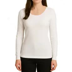 Blusa segunda pele feminina peluciada branca lisa gola u térmica frio inverno