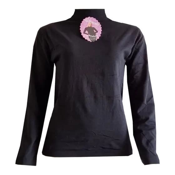 Blusa Feminina Segunda Pele Termica Gola Alta Preta Tamanho Grande