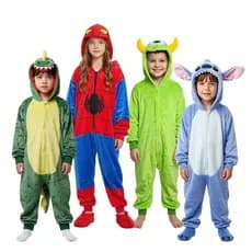 Pijama infantil macacão kigurumi fantasia cosplay inverno peluciado frio dinossauro homem aranha