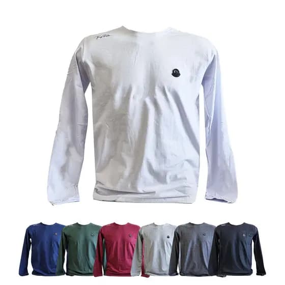 Blusa Masculina Camiseta manga longa gola redonda lisa