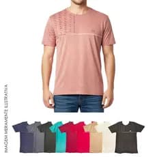 Camiseta masculina gola redonda básica estampada algodão casual trupsea