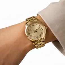 Relógio Feminino Quartzo Dourado Banhado a Cor Ouro 18k Original Resistente à Água