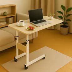Mesa Multifuncional com Tampo 60x40cm – Regulável, Com Rodízios e Trava, Perfeita para Trabalhar ou Estudar