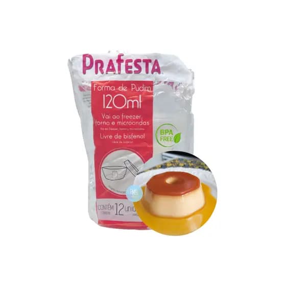 12 Formas Para Mini Pudim Mouse 120ml Forneavel Com Tampa Confeitaria Delivery