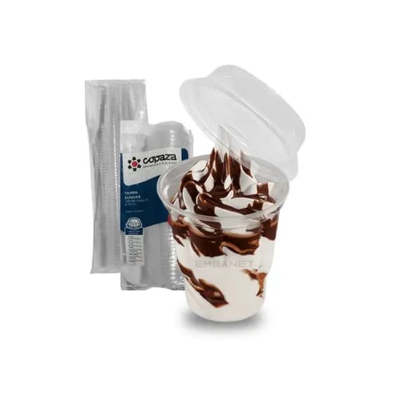 Pote P/ Sundae De Plástico Transparente 180ml Sorvete Festa Delivery – 100U