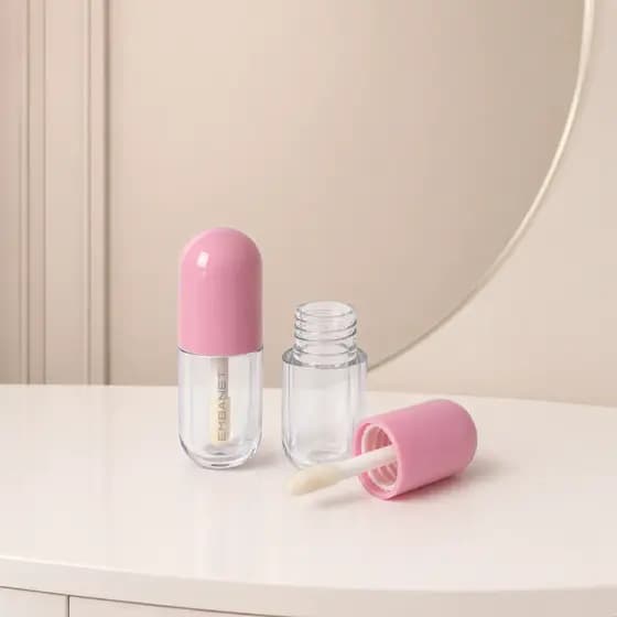 Frasco Gloss Labial Balm Brilho Formato Cápsula 2ml Vazio Uso Profissional Salão de Beleza 2u