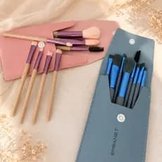 2 Bolsas C 16 Pincéis Blush Bronzer Iluminador Base Portátil