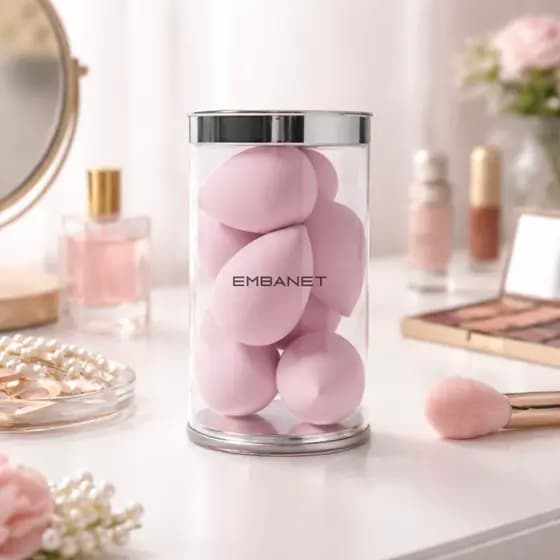 15 Frascos De Armazenamento 8 Esponjas Mini Cada P Maquiagem Sem Látex Formato Anatômico