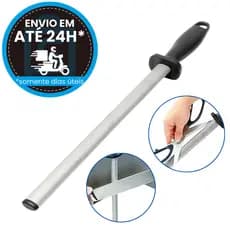 Afiador Facas Reto Chaira Diamantada Grão 600 Oval 30cm 12 Pol Faca Cozinha Culinária Profissional Afiação Manutenção