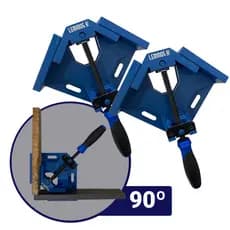 Kit 2 Grampo Sargento Angular 90º Braçadeira Canto Esquadro Aperto Marcenaria Serralheria