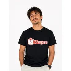Camiseta Masculina Personalizada com Logo da Empresa Shopee | Estampa Própria Uniforme Profissional