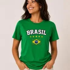 Camiseta Feminina da Seleção Brasileira Estilo Premium para Copa do Mundo Cores Branca Amarela e Azul Confortável e Leve