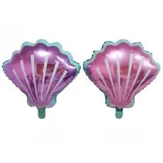 Kit c/ 16 Balão Metalizado Mini Concha Sereia Centro Mesa Fundo Mar 34cm - 8 Cada Cor