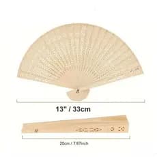 Kit c/ 12 Pcs Leque de Madeira Leve Elegante para Casamento Lembrança Festas