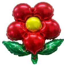 12 Balão Metalizado Flor Jardim Vermelho 50cm Festa Decoração Enfeite