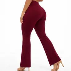 Calça Flare Bailarina Vinho Cintura Alta Suplex Extreme Com Tecnologia UV