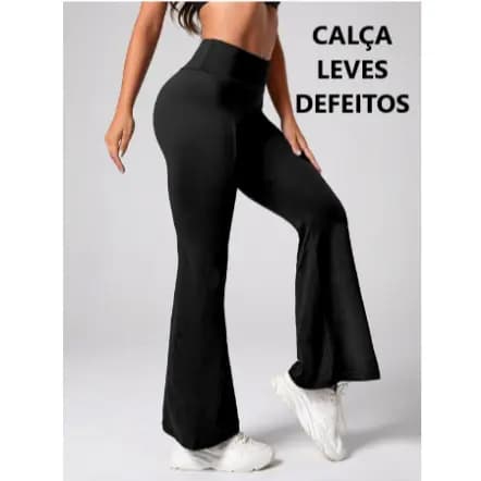 Calça Flare Bailarina LEVES DEFEITOS Cintura Alta Suplex