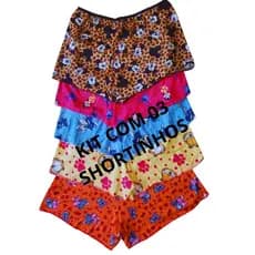 KIT DE 03 SHORT DE PIJAMA AVULSO OU KIT DE 03 BLUSINHAS DE PIJAMA AVULSO ESTAMPAS VARIADAS