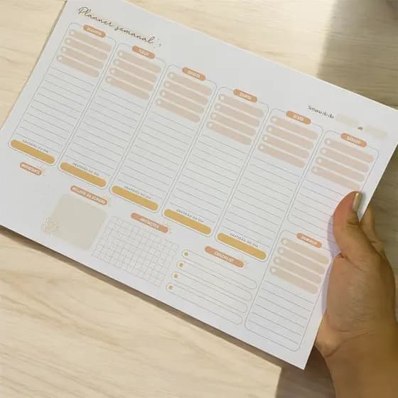 Bloco Planejador Semanal Planner Sem Data