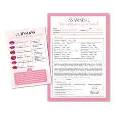 Bloco Ficha de Anamnese Micropigmentação Labial + Cuidados