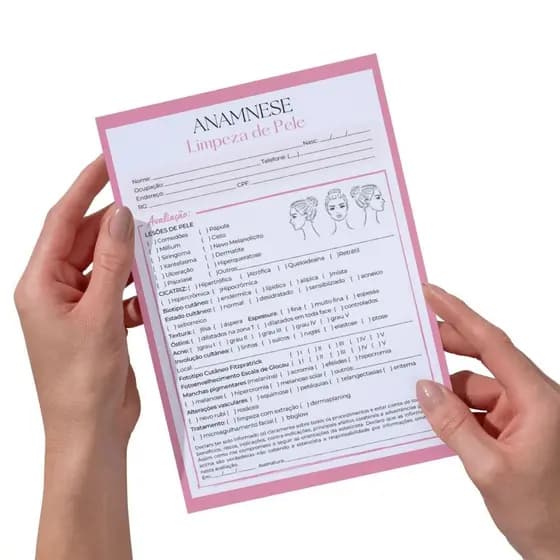 Ficha de anamnese limpeza de pele