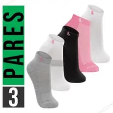 Meia Feminina Adulto Sport Soquete Kit com 3 Pares Sortidos Cano Curto Lupo