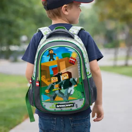 Mochila Infantil Gamecraft Grande Menino De Costas Escolar
