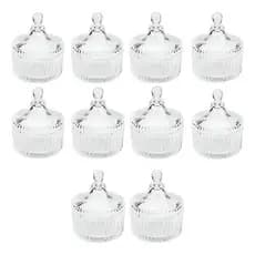 Kit 10/12/15/20/25 Potiches De Cristal Com Tampa Carrosel 6,5x9cm Bomboniere, Lembrançinha Casamento, 15 Anos