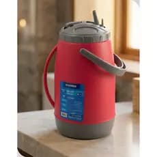 Garrafa Térmica 2,5L Soprano Vermelha Isotérmica Água Gelada Suco Alça Retrátil Camping Portátil